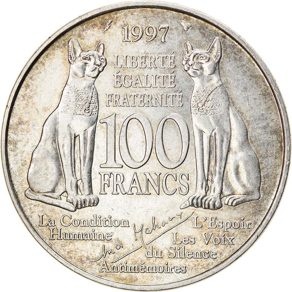 Münze, Frankreich, André Malraux, 100 Francs, 1997, UNZ, Silber, KM:1188