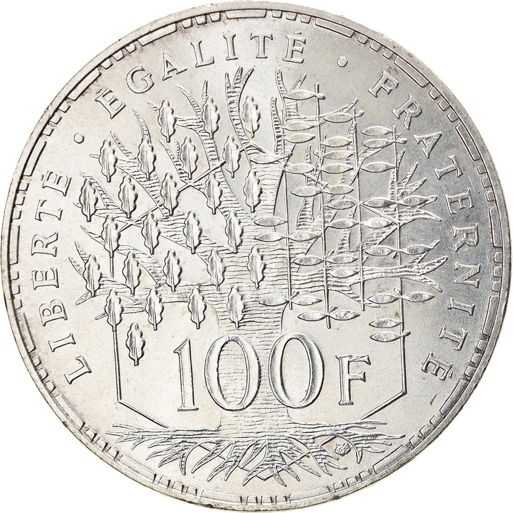 Moneda, Francia, Panthéon, 100 Francs, 1986, Paris, SC, Plata, KM:951.1