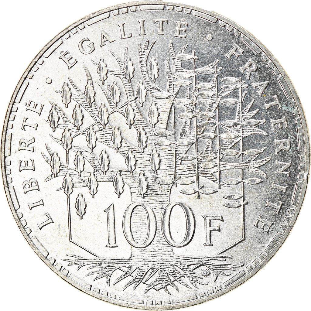 Coin, France, Panthéon, 100 Francs, 1995, Paris, MS(63), Silver, KM:951.1