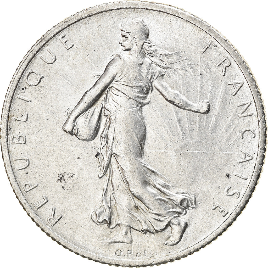 Munten, Frankrijk, Semeuse, 2 Francs, 1914, Castelsarrasin, UNC-, Zilver