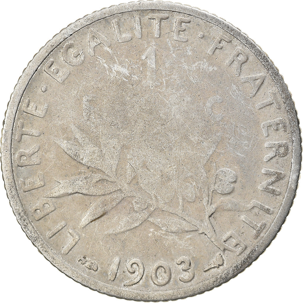 Moneda, Francia, Semeuse, Franc, 1903, Paris, BC, Plata, KM:844.1, Gadoury:467
