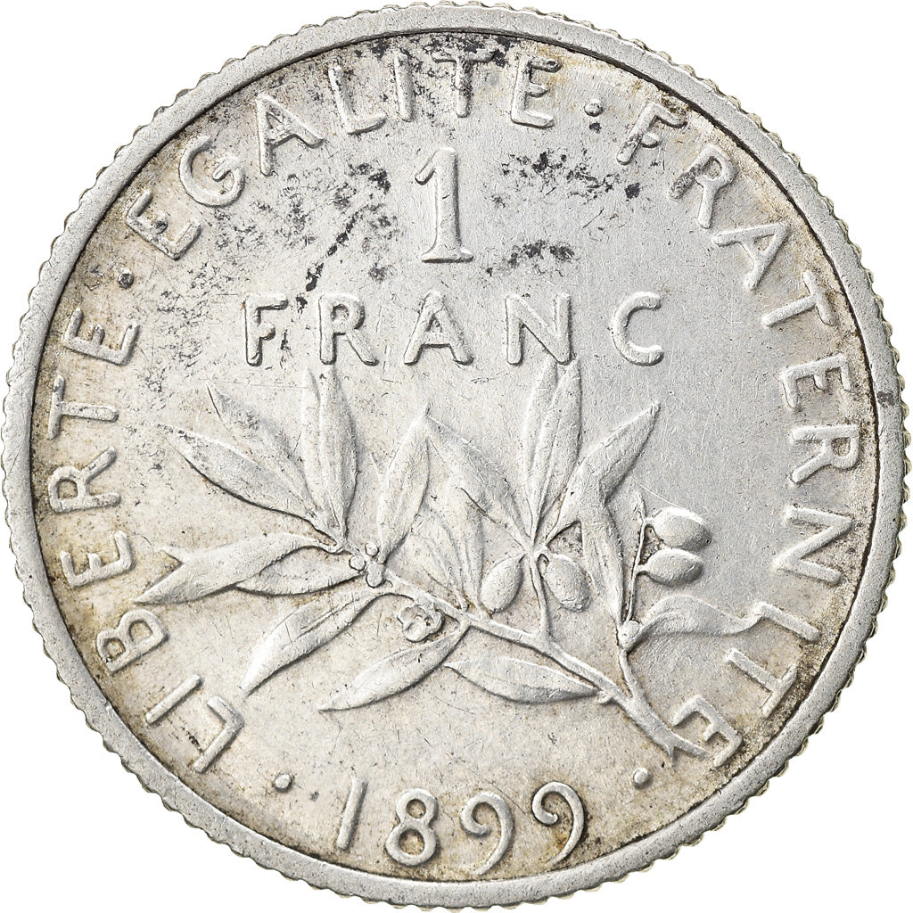 Munten, Frankrijk, Semeuse, Franc, 1899, Paris, ZF, Zilver, KM:844.1