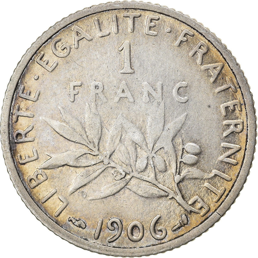 Coin, France, Semeuse, Franc, 1906, Paris, EF(40-45), Silver, KM:844.1