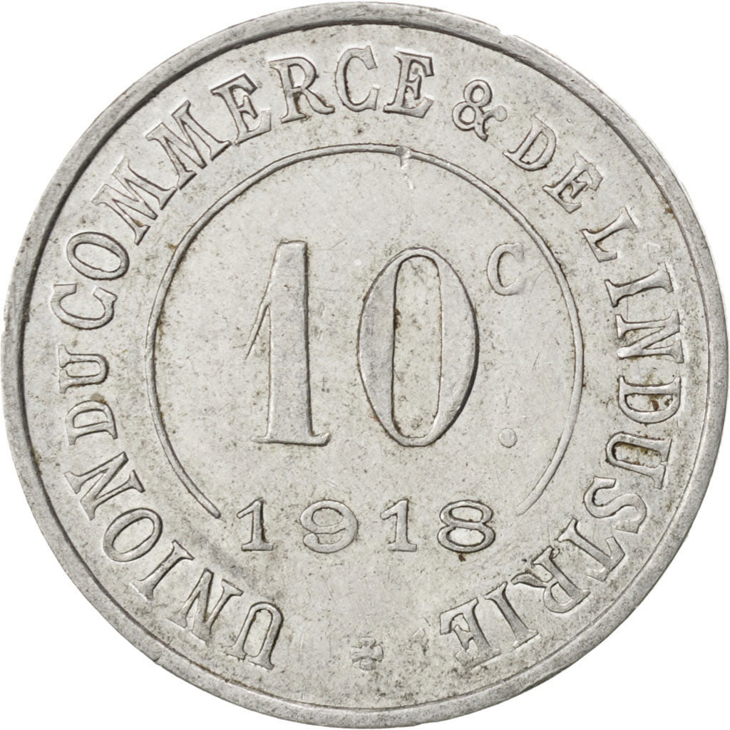 Francia, 10 Centimes, 1918, BB, Alluminio, Elie:15.2