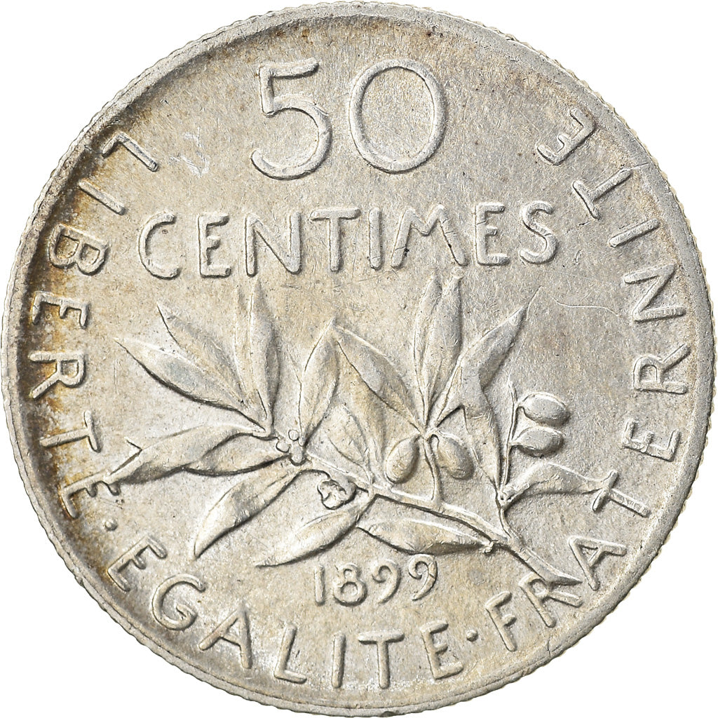 Coin, France, Semeuse, 50 Centimes, 1899, Paris, AU(50-53), Silver, KM:854