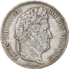 Moneta, Francia, Louis-Philippe, 5 Francs, 1832, Lyon, MB+, Argento, KM:749.4