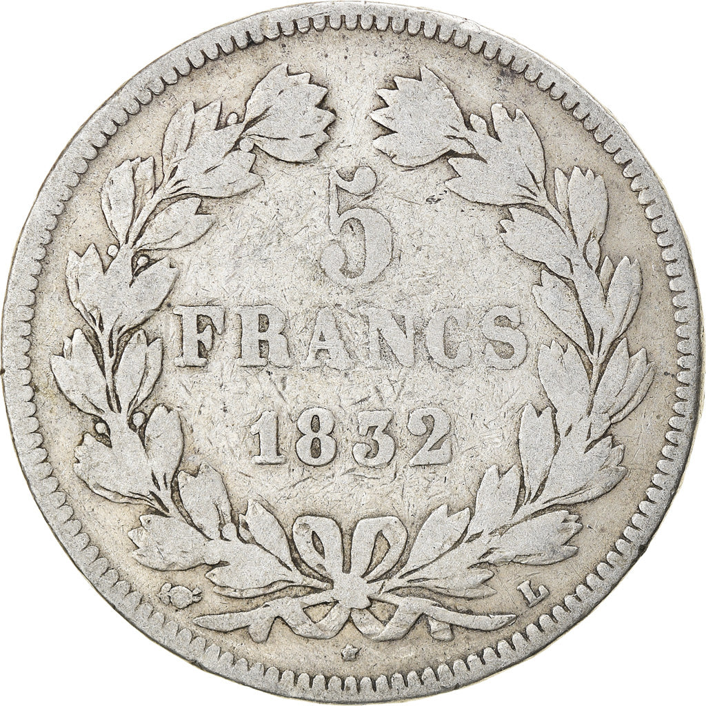 Moneta, Francja, Louis-Philippe, 5 Francs, 1832, Bayonne, VF(20-25), Srebro