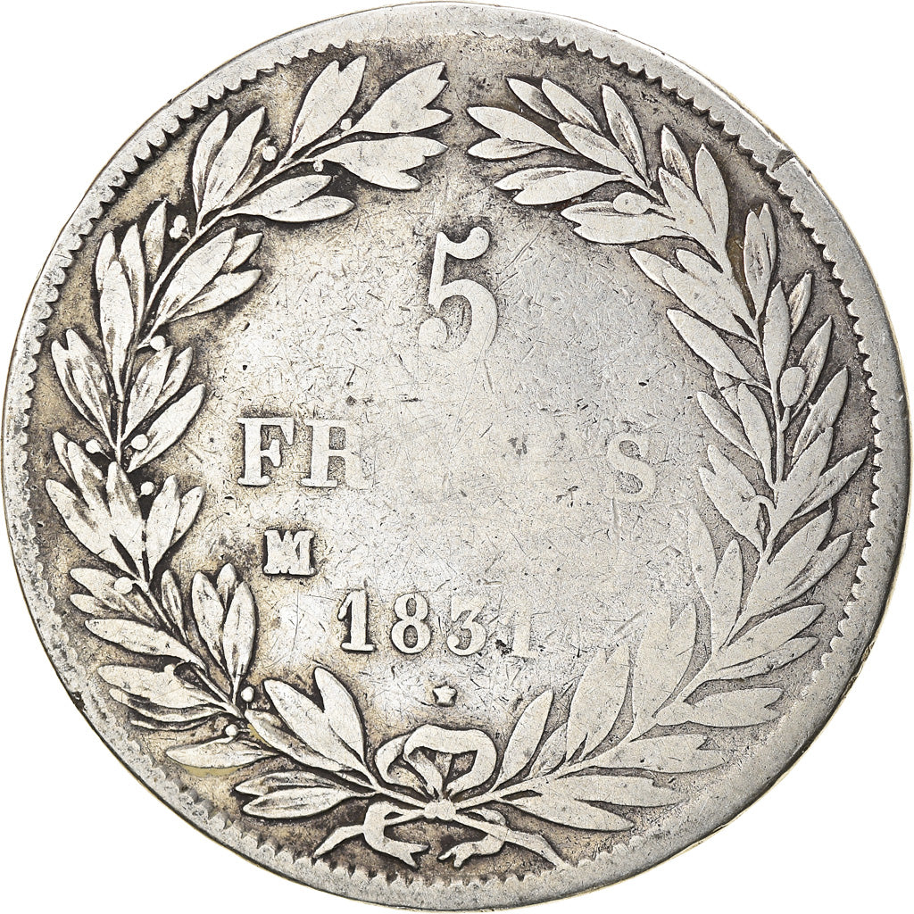 Monnaie, France, Louis-Philippe, 5 Francs, 1831, Marseille, TB, Argent