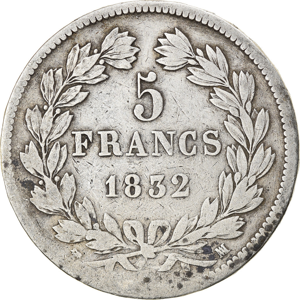 Monnaie, France, Louis-Philippe, 5 Francs, 1832, Marseille, TB, Argent