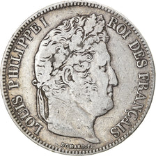 Münze, Frankreich, Louis-Philippe, 5 Francs, 1833, La Rochelle, S+, Silber