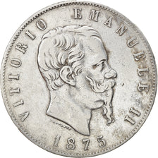 Moneta, Italia, Vittorio Emanuele II, 5 Lire, 1875, Rome, MB+, Argento, KM:8.4