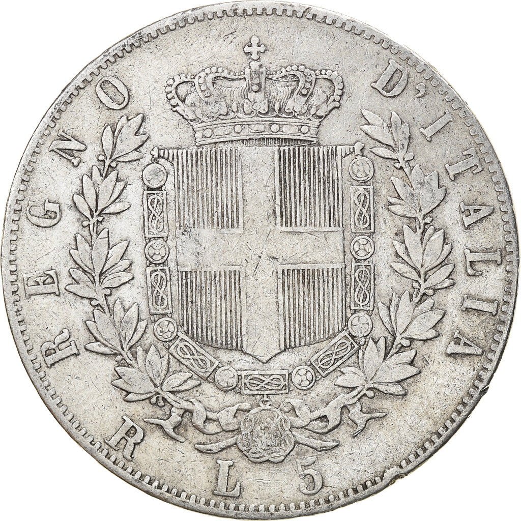 Moneta, Italia, Vittorio Emanuele II, 5 Lire, 1875, Rome, MB+, Argento, KM:8.4