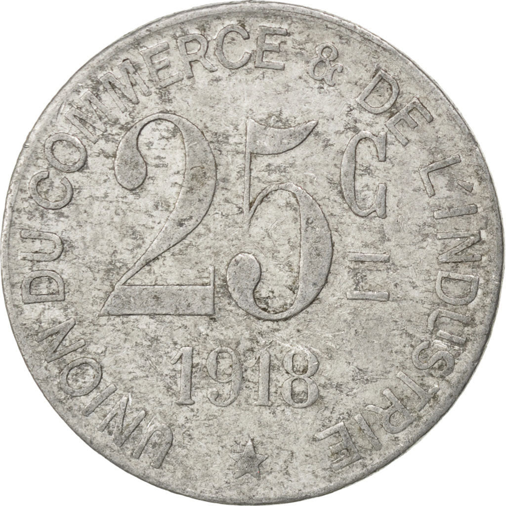 France, 25 Centimes, 1918, VF(30-35), Aluminium, Elie #15.3, 1.14