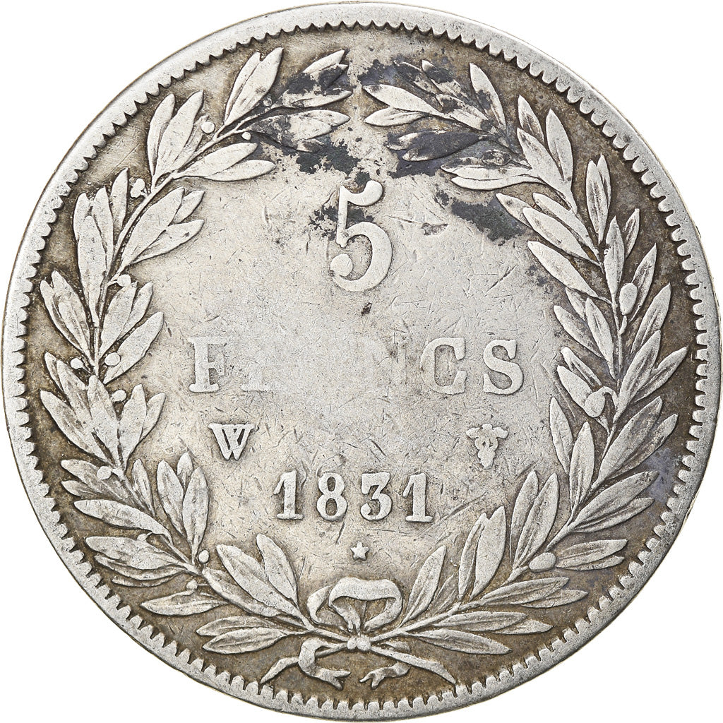 Münze, Frankreich, Louis-Philippe, 5 Francs, 1831, Lille, S, Silber, KM:735.13