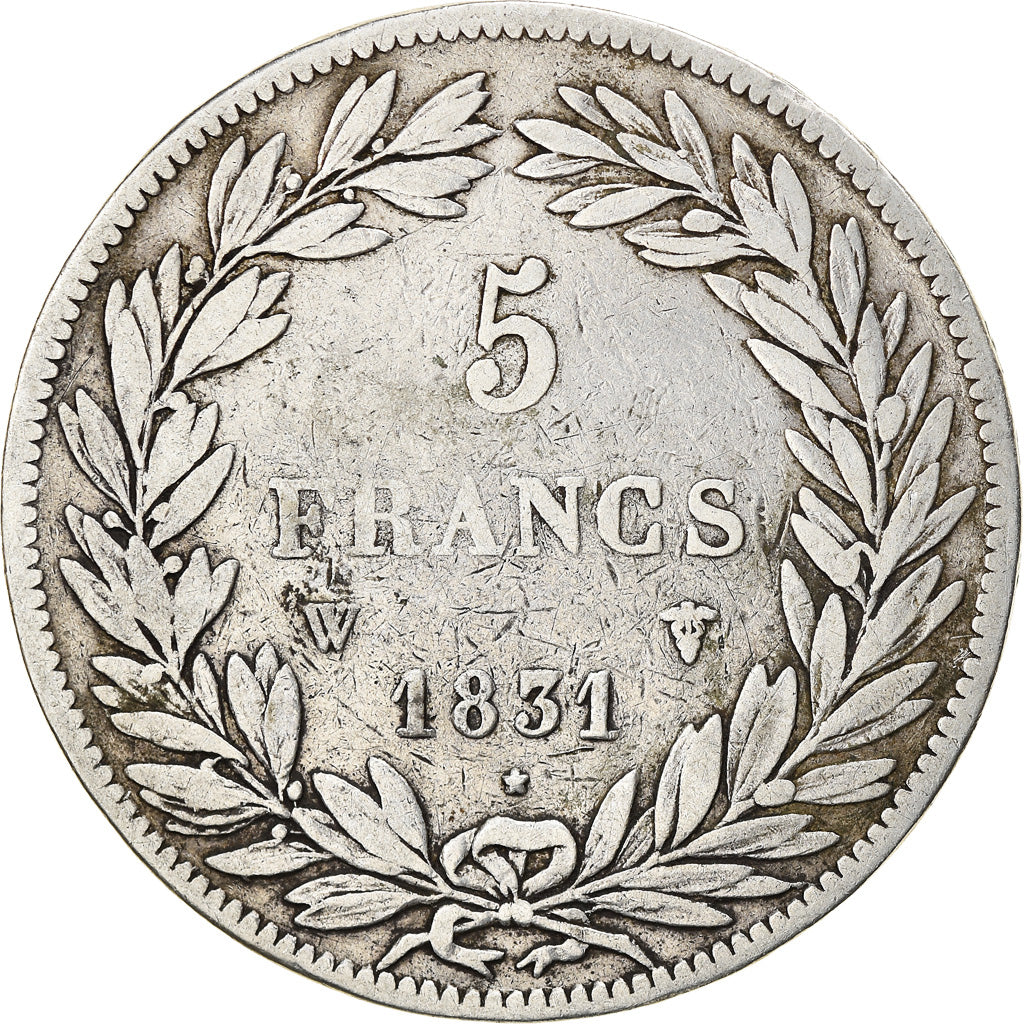 Monnaie, France, Louis-Philippe, 5 Francs, 1831, Lille, TB, Argent, Gadoury:676