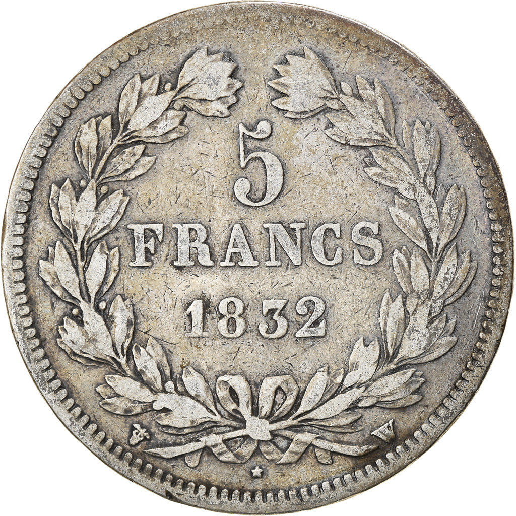 Coin, France, Louis-Philippe, 5 Francs, 1832, Lille, VF(20-25), Silver