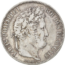 Moneta, Francia, Louis-Philippe, 5 Francs, 1832, Lille, MB+, Argento, KM:749.13
