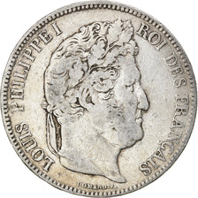 Moneta, Francia, Louis-Philippe, 5 Francs, 1833, Lille, MB, Argento, KM:749.13