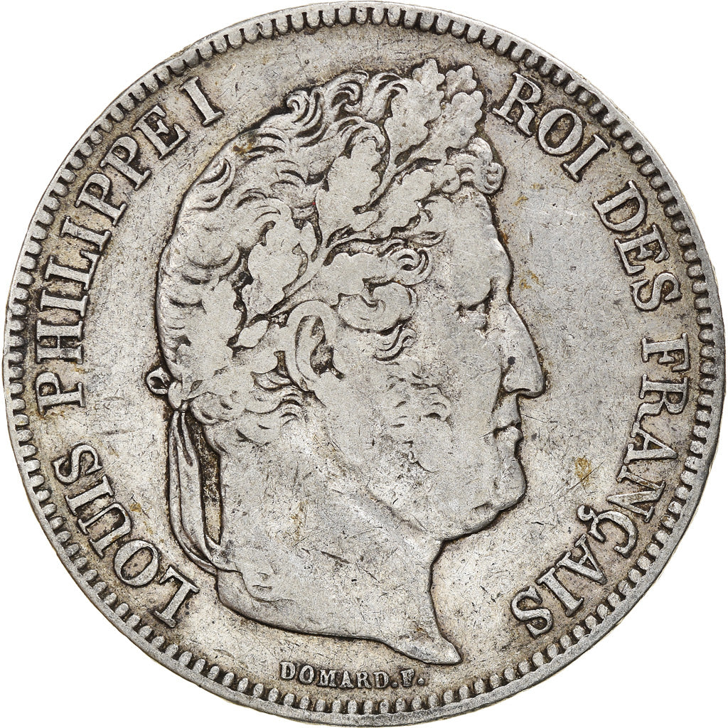Moeda, França, Louis-Philippe, 5 Francs, 1834, Lille, VF(30-35), Prata