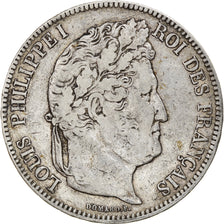 Moeda, França, Louis-Philippe, 5 Francs, 1834, Lille, VF(30-35), Prata