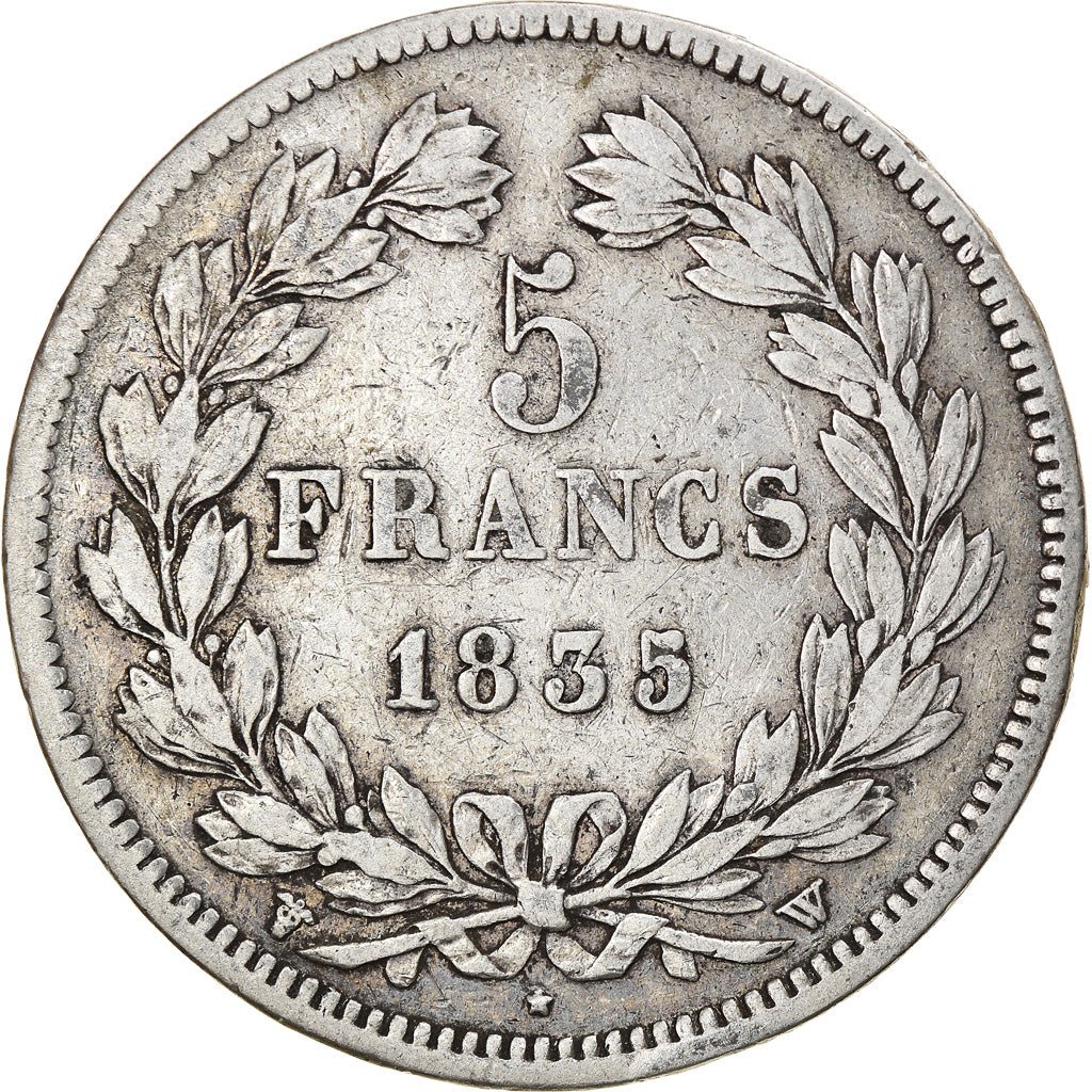 Münze, Frankreich, Louis-Philippe, 5 Francs, 1835, Lille, S, Silber, KM:749.13
