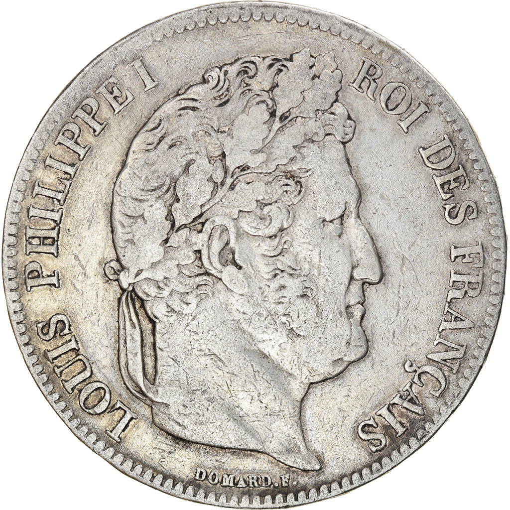Moneta, Francia, Louis-Philippe, 5 Francs, 1835, Lille, MB+, Argento, KM:749.13