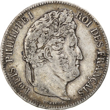 Moneta, Francia, Louis-Philippe, 5 Francs, 1838, Lille, MB+, Argento, KM:749.13