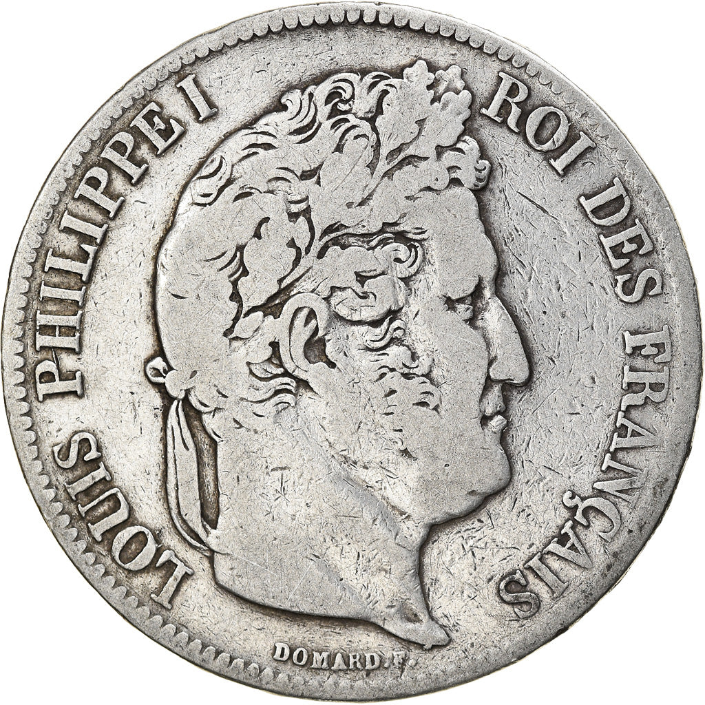 Coin, France, Louis-Philippe, 5 Francs, 1839, Lille, VF(20-25), Silver