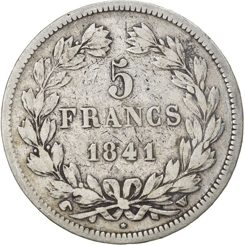 Moneta, Francia, Louis-Philippe, 5 Francs, 1841, Lille, MB, Argento, KM:749.13