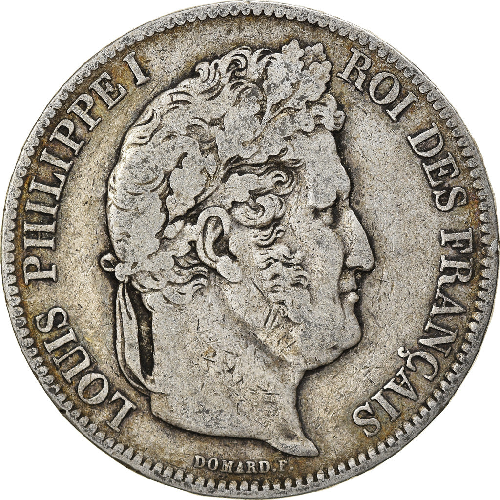 Moeda, França, Louis-Philippe, 5 Francs, 1841, Lille, VF(20-25), Prata