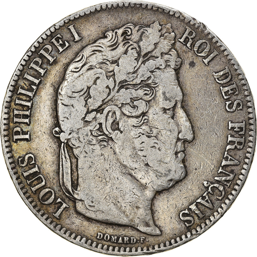 Moneta, Francia, Louis-Philippe, 5 Francs, 1841, Lille, MB+, Argento, KM:749.13