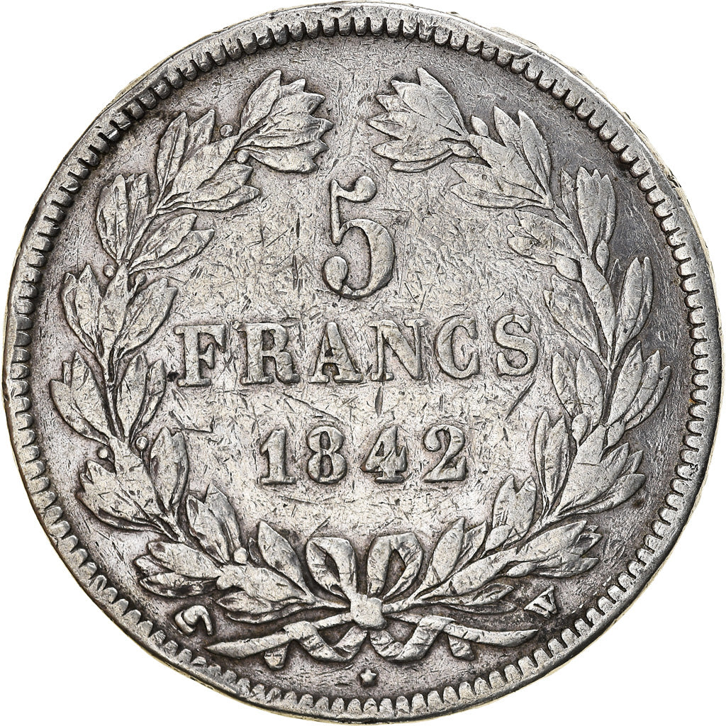 Monnaie, France, Louis-Philippe, 5 Francs, 1842, Lille, TB, Argent, Gadoury:678