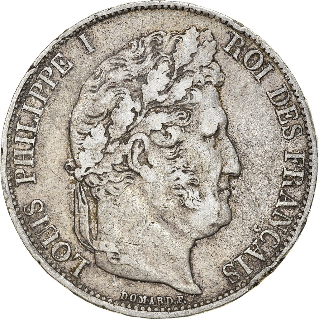 Moneta, Francia, Louis-Philippe, 5 Francs, 1844, Lille, MB, Argento, KM:749.13