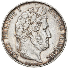Moneta, Francia, Louis-Philippe, 5 Francs, 1845, Lille, BB, Argento, KM:749.13