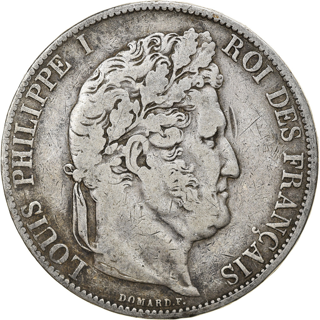 Moneta, Francia, Louis-Philippe, 5 Francs, 1846, Lille, MB+, Argento, KM:749.13