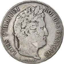 Coin, France, Louis-Philippe, 5 Francs, 1842, Rouen, VF(20-25), Silver, KM:749.2