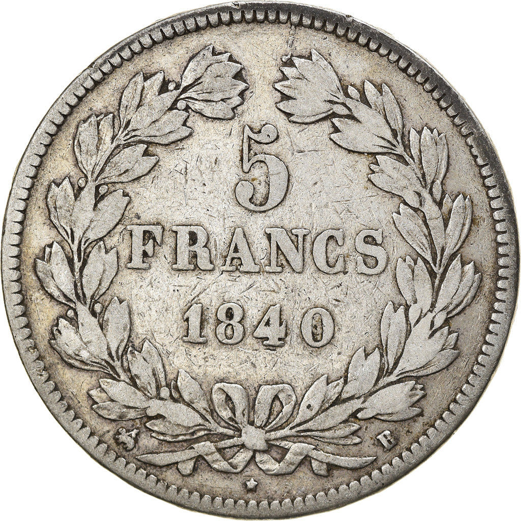Monnaie, France, Louis-Philippe, 5 Francs, 1840, Rouen, TB, Argent, Gadoury:678