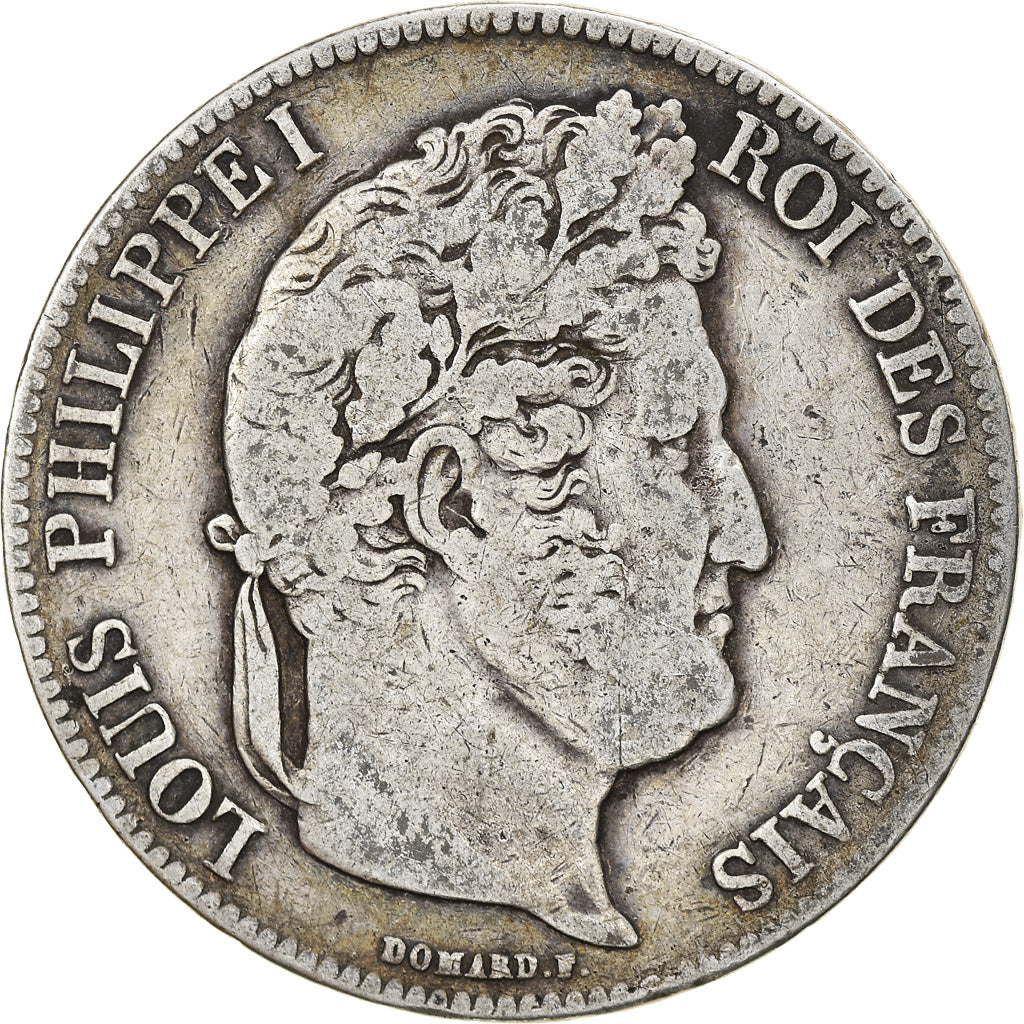 Moneta, Francia, Louis-Philippe, 5 Francs, 1840, Rouen, MB, Argento, KM:749.2