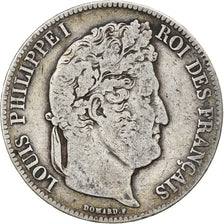 Moneta, Francia, Louis-Philippe, 5 Francs, 1840, Rouen, MB, Argento, KM:749.2