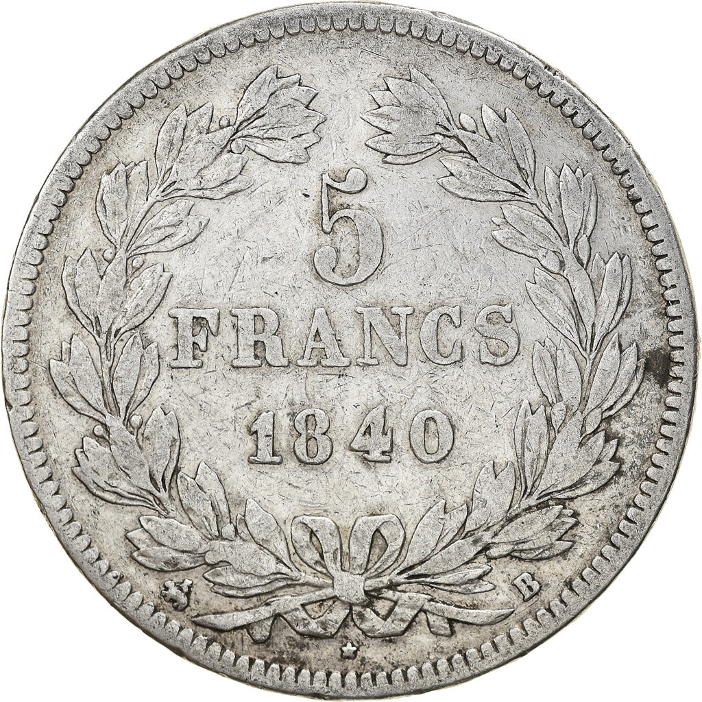 Moneta, Francja, Louis-Philippe, 5 Francs, 1840, Rouen, VF(30-35), Srebro