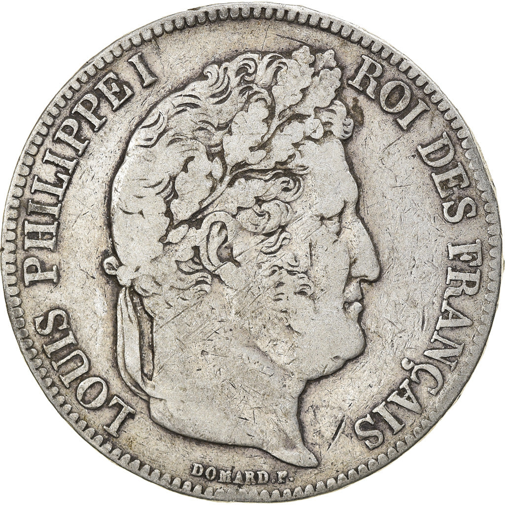 Münze, Frankreich, Louis-Philippe, 5 Francs, 1839, Rouen, S, Silber, KM:749.2