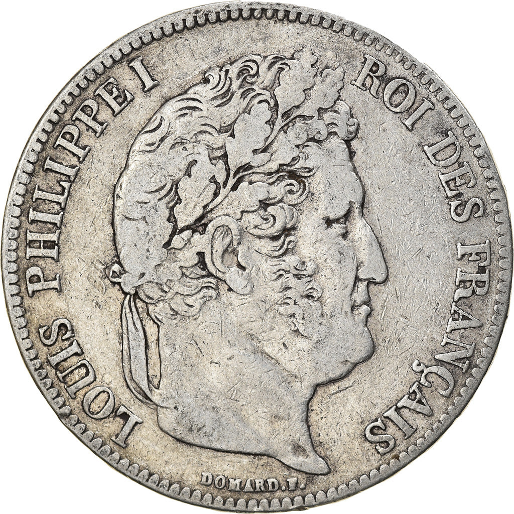 Coin, France, Louis-Philippe, 5 Francs, 1838, Rouen, VF(30-35), Silver