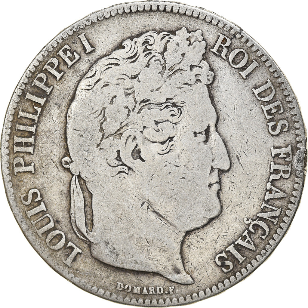 Moneta, Francia, Louis-Philippe, 5 Francs, 1836, Rouen, MB, Argento, KM:749.2