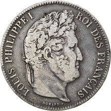 Moneta, Francia, Louis-Philippe, 5 Francs, 1836, Rouen, MB+, Argento, KM:749.2