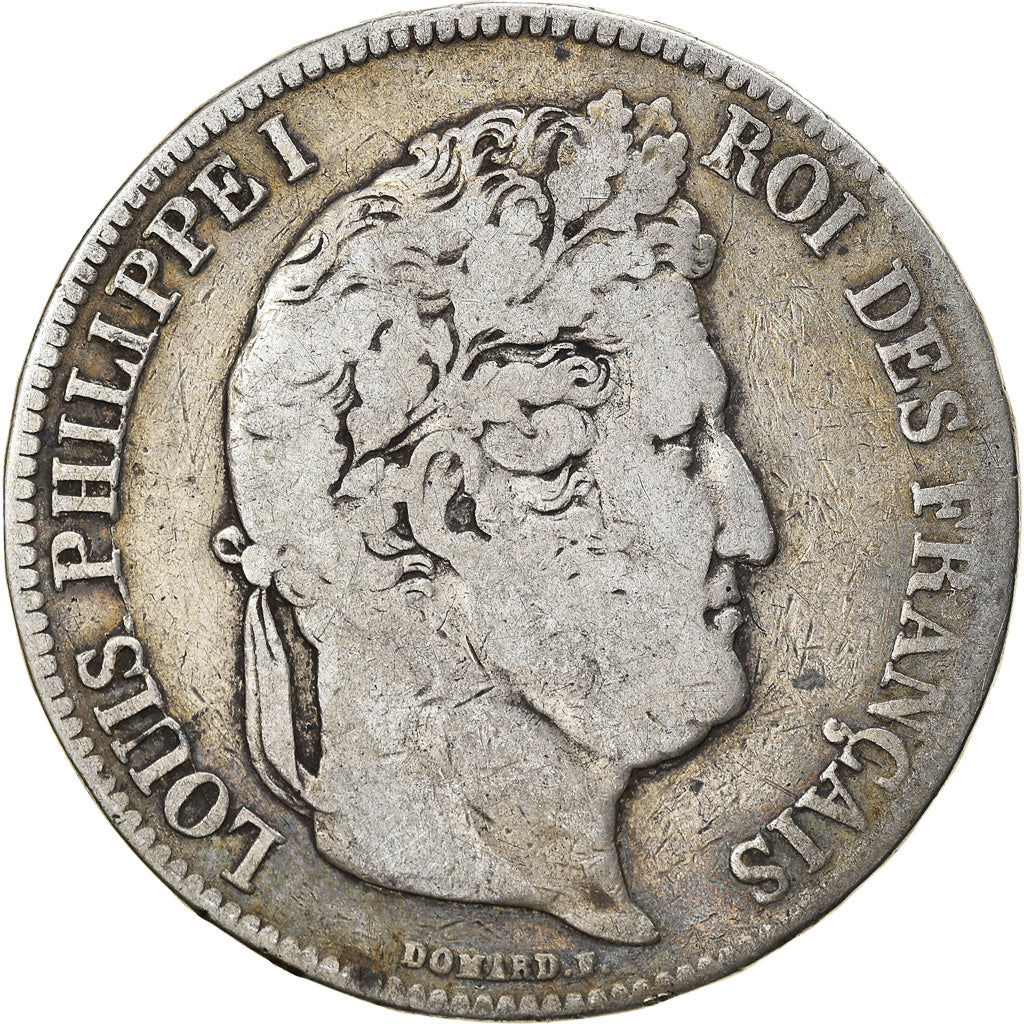 Moneta, Francia, Louis-Philippe, 5 Francs, 1835, Rouen, MB, Argento, KM:749.2