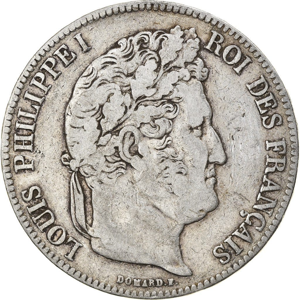 Moneta, Francia, Louis-Philippe, 5 Francs, 1835, Rouen, MB, Argento, KM:749.2