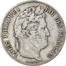 Moneta, Francia, Louis-Philippe, 5 Francs, 1835, Rouen, MB, Argento, KM:749.2