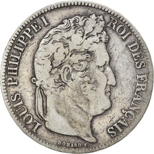 Moneta, Francia, Louis-Philippe, 5 Francs, 1834, Rouen, MB, Argento, KM:749.2