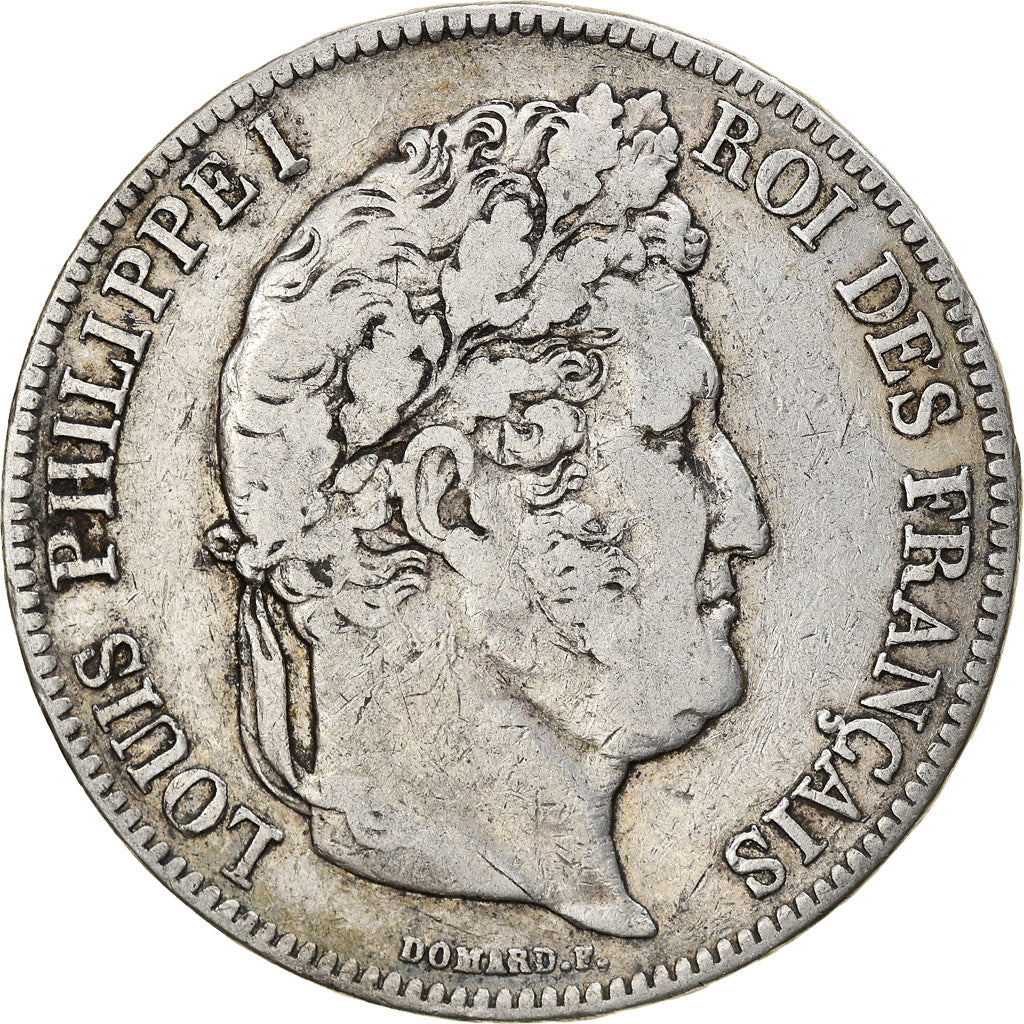 Coin, France, Louis-Philippe, 5 Francs, 1833, Rouen, VF(20-25), Silver