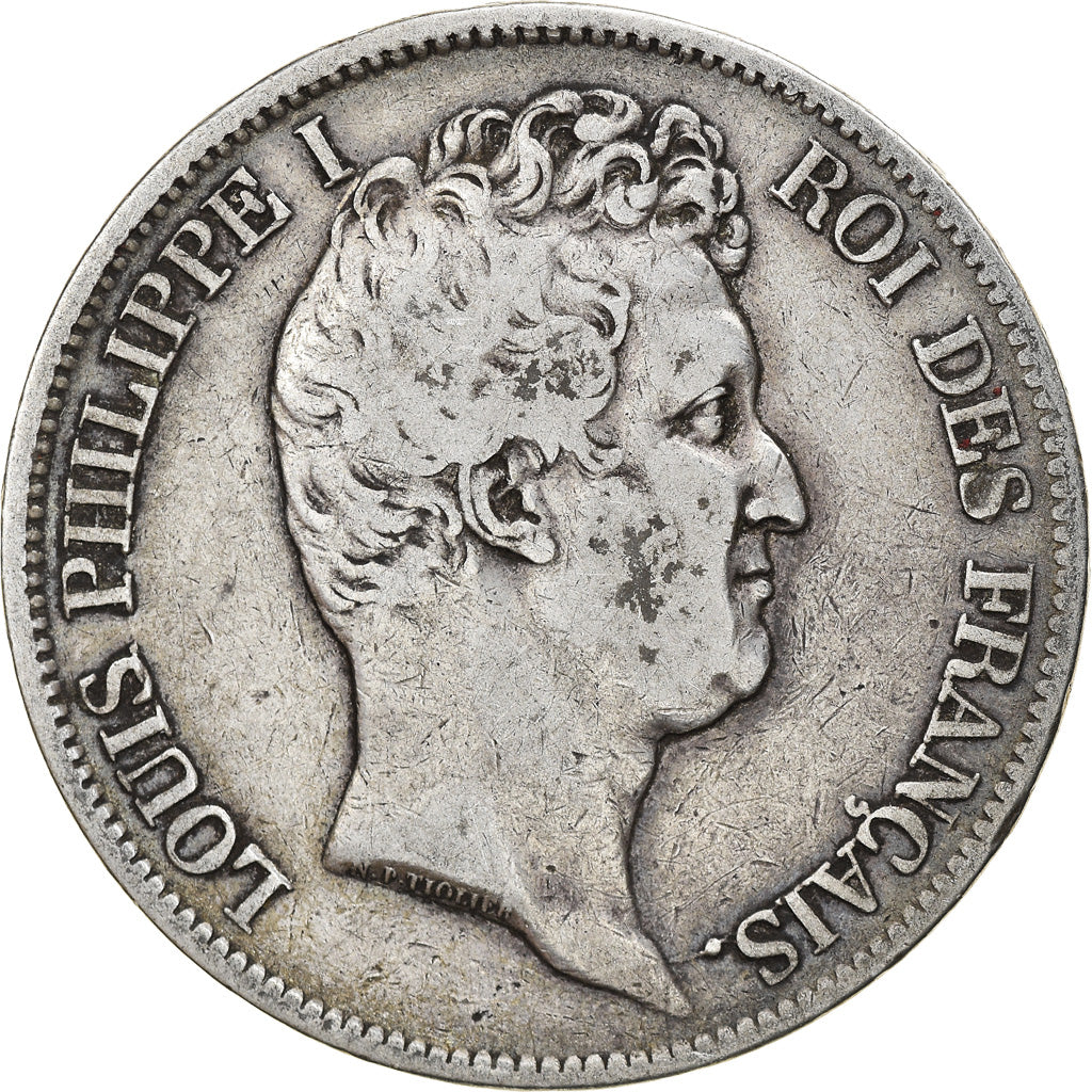 Moneta, Francia, Louis-Philippe, 5 Francs, 1831, Rouen, MB+, Argento, KM:735.2